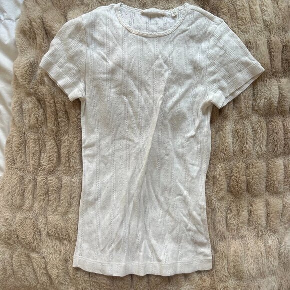 Doen Vivi Tee in Cream Pointelle - Picture 3 of 6